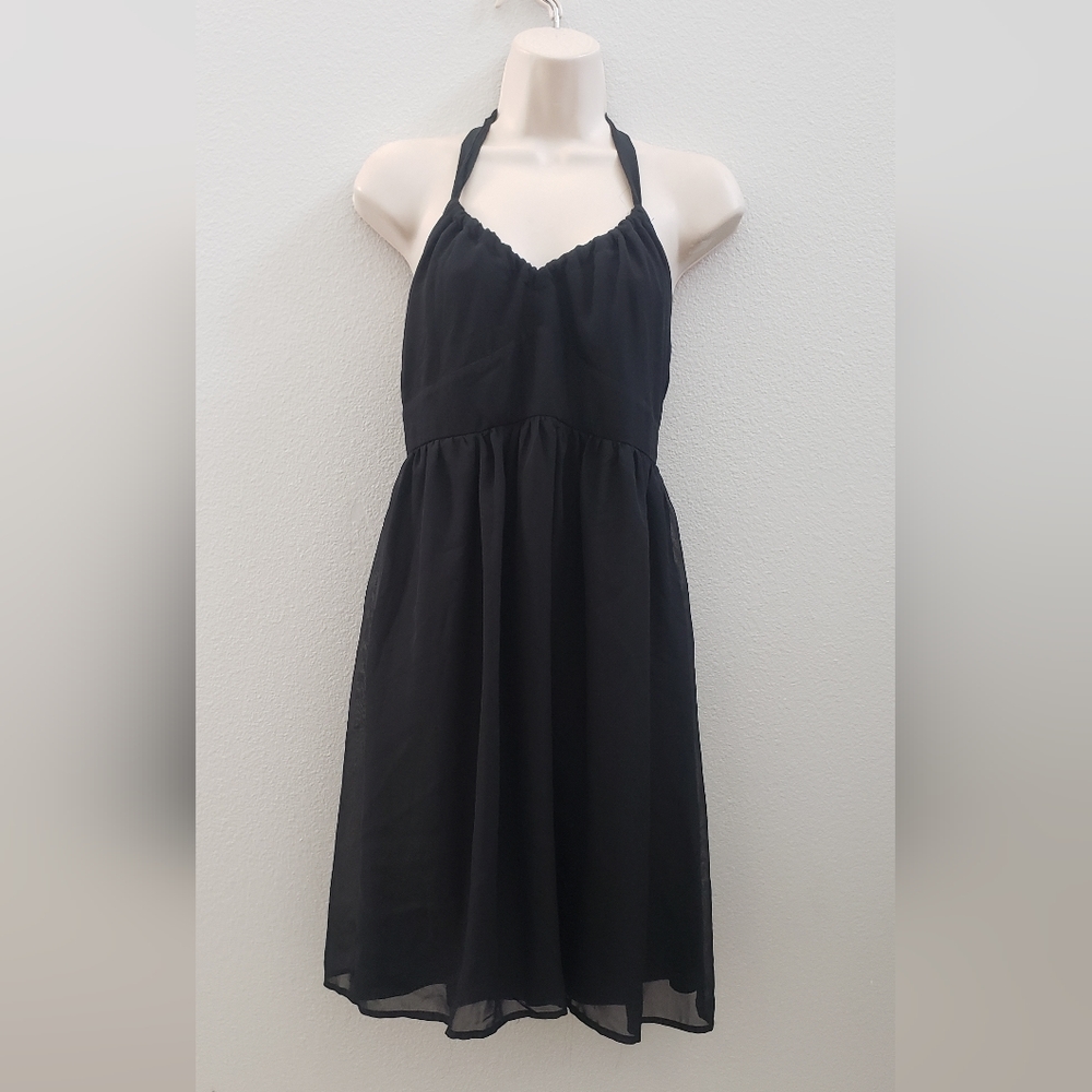 women's halter mini dress, sheer over lining size 8 by Massimo